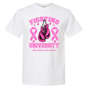 Fighting University Breast Cancer Awareness Boxing Fight Garment-Dyed Heavyweight T-Shirt