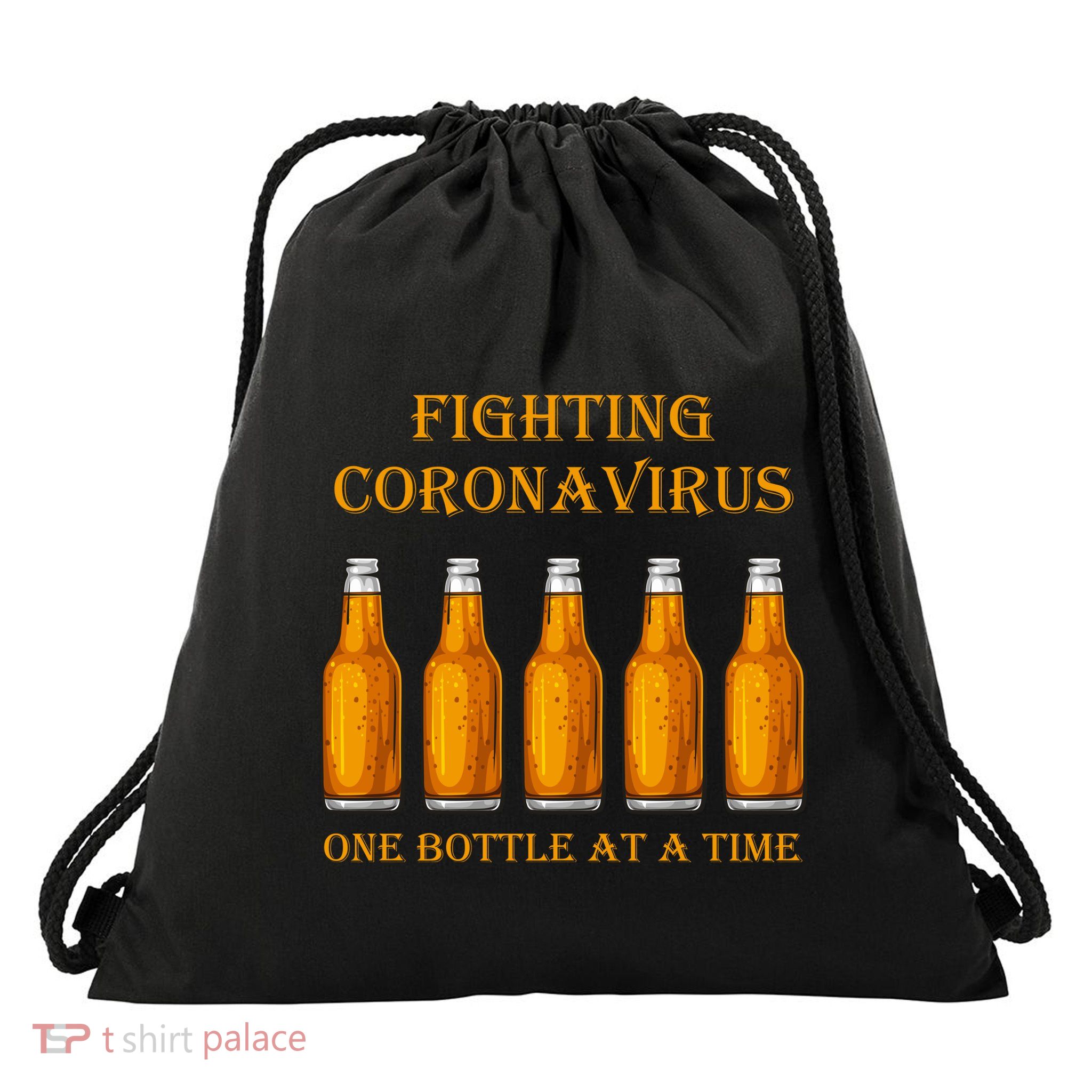 Fighting Virus One Bottle At A Time Drawstring Bag