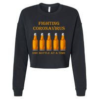 Fighting Virus One Bottle At A Time Cropped Pullover Crew