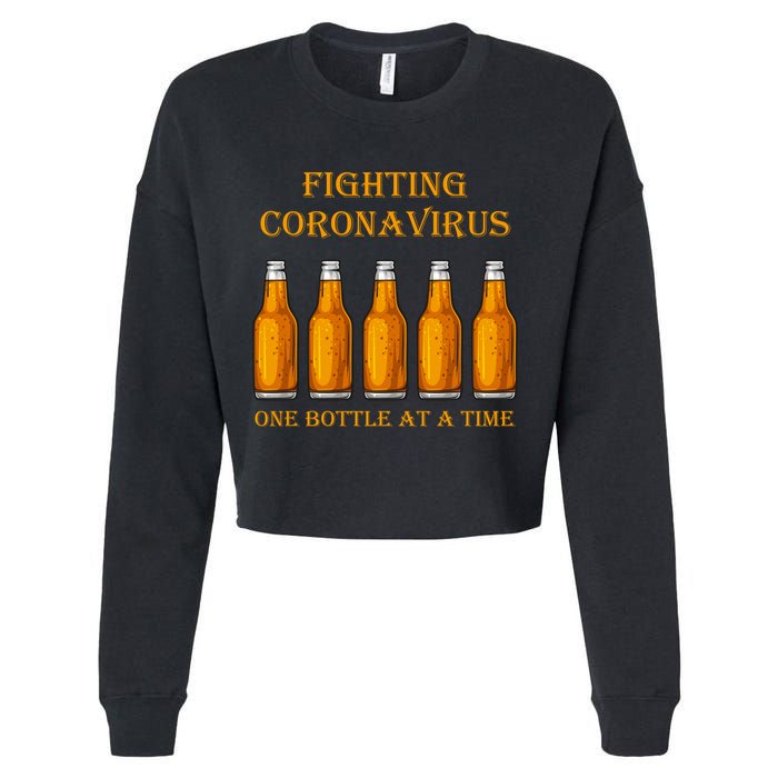 Fighting Virus One Bottle At A Time Cropped Pullover Crew