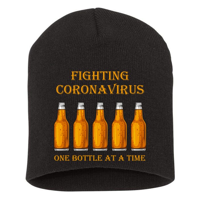 Fighting Virus One Bottle At A Time Short Acrylic Beanie