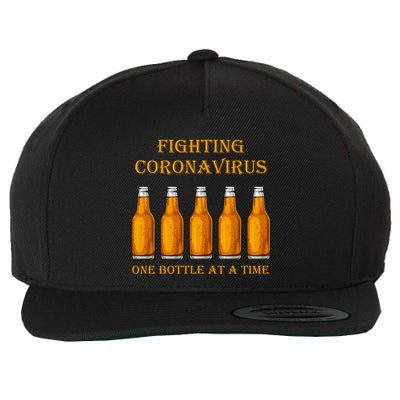 Fighting Virus One Bottle At A Time Wool Snapback Cap