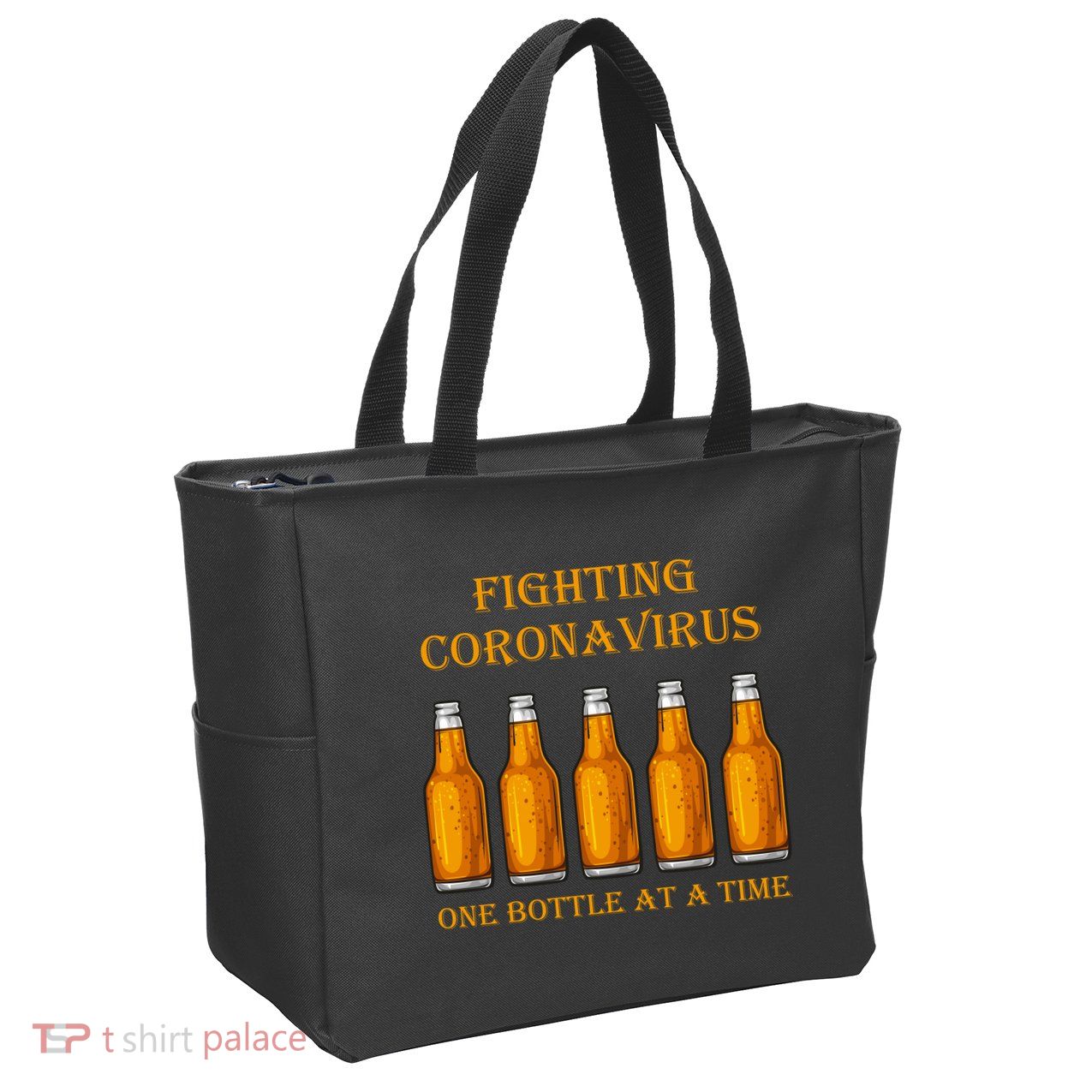 Fighting Virus One Bottle At A Time Zip Tote Bag