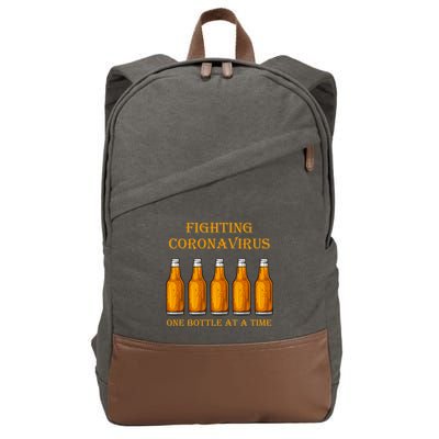 Fighting Virus One Bottle At A Time Cotton Canvas Backpack