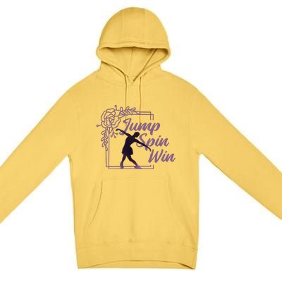 Figure Skating Jump Spin Win Premium Pullover Hoodie