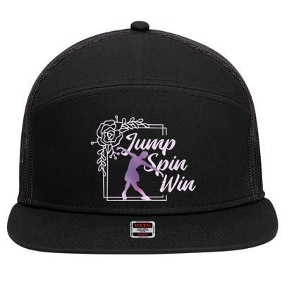 Figure Skating Jump Spin Win 7 Panel Mesh Trucker Snapback Hat