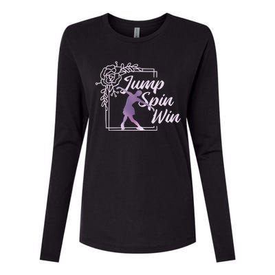 Figure Skating Jump Spin Win Womens Cotton Relaxed Long Sleeve T-Shirt