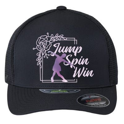 Figure Skating Jump Spin Win Flexfit Unipanel Trucker Cap