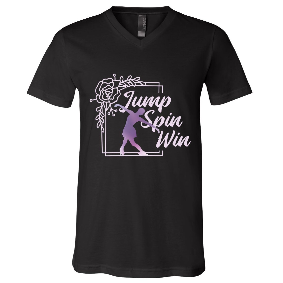 Figure Skating Jump Spin Win V-Neck T-Shirt