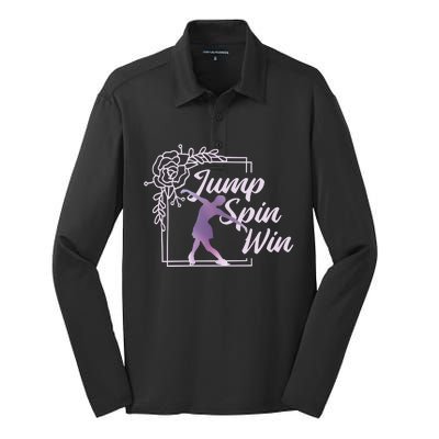 Figure Skating Jump Spin Win Silk Touch Performance Long Sleeve Polo