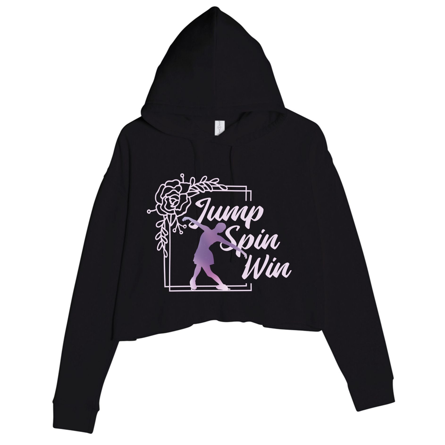 Figure Skating Jump Spin Win Crop Fleece Hoodie
