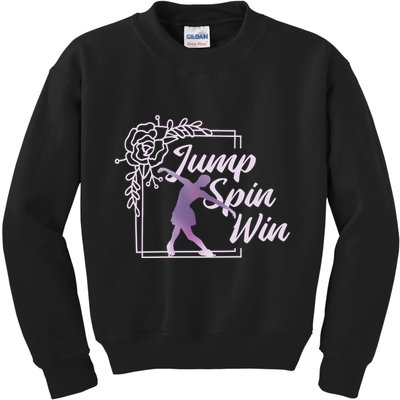 Figure Skating Jump Spin Win Kids Sweatshirt