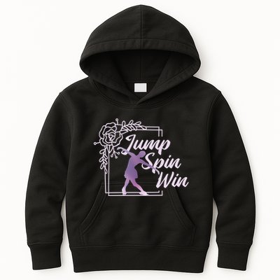 Figure Skating Jump Spin Win Kids Hoodie