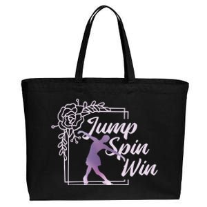 Figure Skating Jump Spin Win Cotton Canvas Jumbo Tote