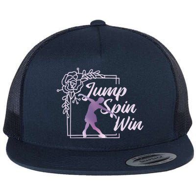 Figure Skating Jump Spin Win Flat Bill Trucker Hat