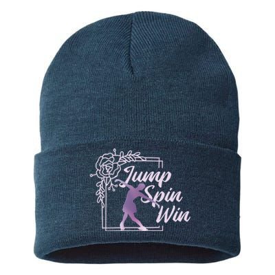 Figure Skating Jump Spin Win Sustainable Knit Beanie