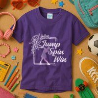 Figure Skating Jump Spin Win Kids T-Shirt