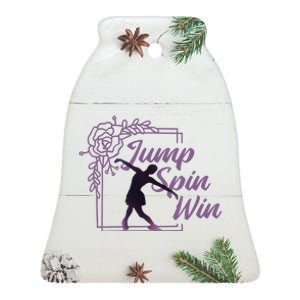 Figure Skating Jump Spin Win Ceramic Bell Ornament