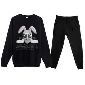 Fun Ice Hockey Easter Bunny Slappy Easter T For Premium Crewneck Sweatsuit Set