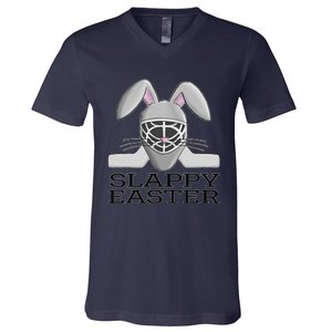 Fun Ice Hockey Easter Bunny Slappy Easter T For V-Neck T-Shirt