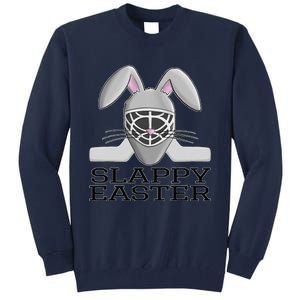 Fun Ice Hockey Easter Bunny Slappy Easter T For Tall Sweatshirt