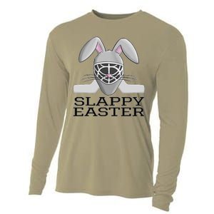 Fun Ice Hockey Easter Bunny Slappy Easter T For Cooling Performance Long Sleeve Crew