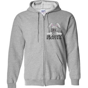 Fun Ice Hockey Easter Bunny Slappy Easter T For Full Zip Hoodie