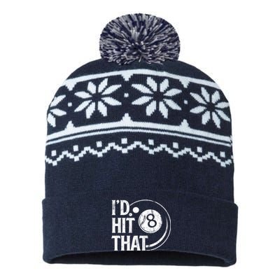 Funny Id Hit That 8 Eight Ball Billiards Pool Player Best Gift For Fan USA-Made Snowflake Beanie