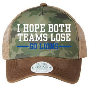 Funny I Hope Both Teams Lose Go Lions Legacy Tie Dye Trucker Hat