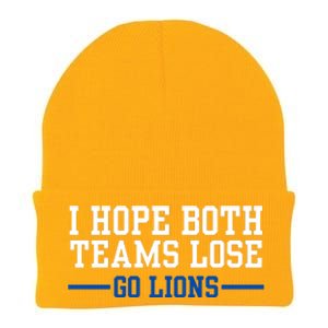 Funny I Hope Both Teams Lose Go Lions Knit Cap Winter Beanie