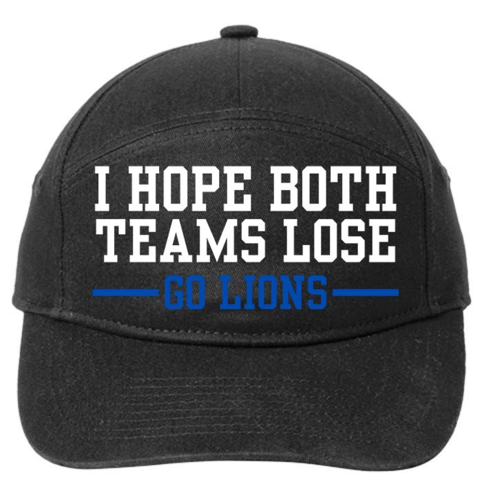 Funny I Hope Both Teams Lose Go Lions 7-Panel Snapback Hat