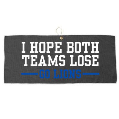 Funny I Hope Both Teams Lose Go Lions Large Microfiber Waffle Golf Towel