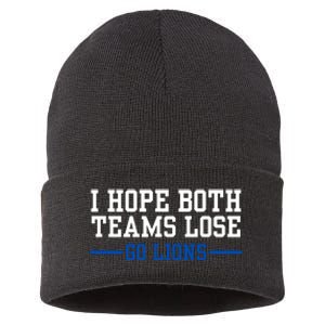 Funny I Hope Both Teams Lose Go Lions Sustainable Knit Beanie