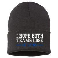 Funny I Hope Both Teams Lose Go Lions Sustainable Knit Beanie