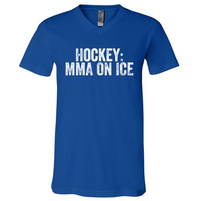 Funny Ice Hockey Player Mma Saying Fighting Penalty Box Gift V-Neck T-Shirt