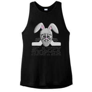 Fun Ice Hockey Easter Bunny Slappy Easter For Ladies PosiCharge Tri-Blend Wicking Tank