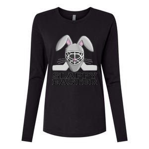 Fun Ice Hockey Easter Bunny Slappy Easter For Womens Cotton Relaxed Long Sleeve T-Shirt