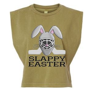 Fun Ice Hockey Easter Bunny Slappy Easter For Garment-Dyed Women's Muscle Tee