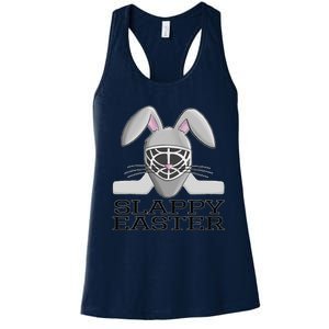 Fun Ice Hockey Easter Bunny Slappy Easter For Women's Racerback Tank