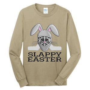 Fun Ice Hockey Easter Bunny Slappy Easter For Tall Long Sleeve T-Shirt