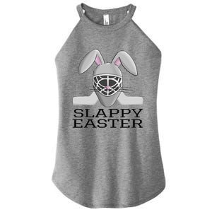 Fun Ice Hockey Easter Bunny Slappy Easter For Women's Perfect Tri Rocker Tank