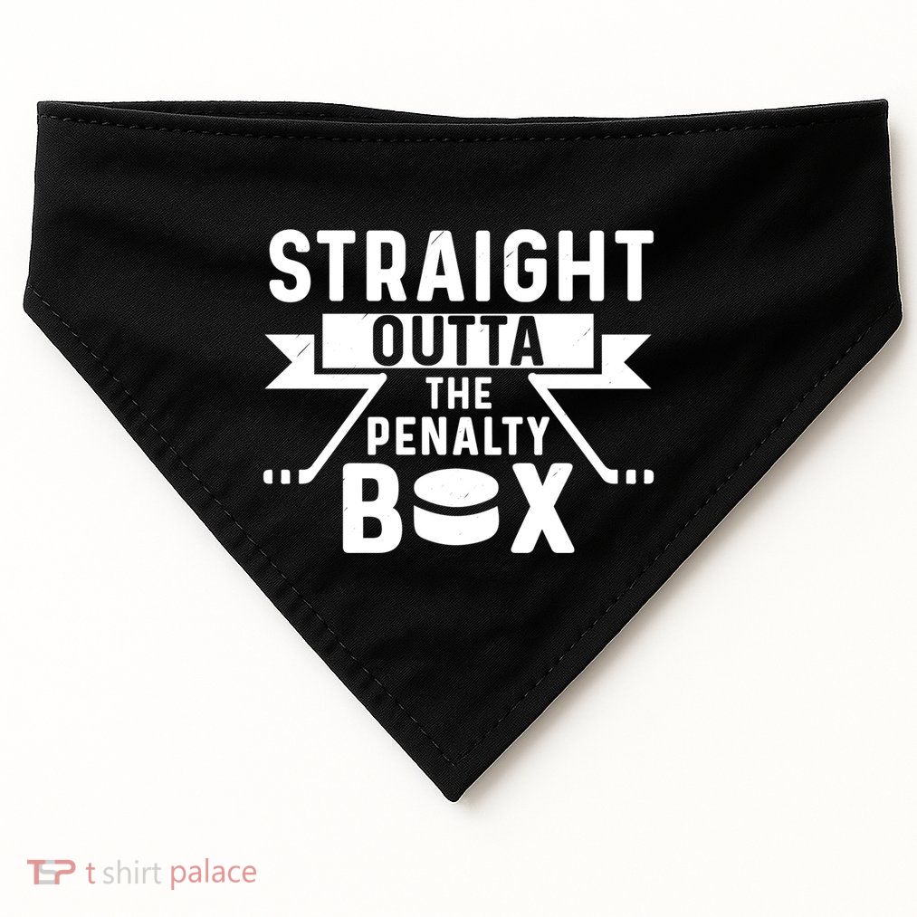 Funny Ice Hockey Player Straight Outta The Penalty Box Gift USA-Made Doggie Bandana