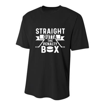 Funny Ice Hockey Player Straight Outta The Penalty Box Gift Youth Performance Sprint T-Shirt