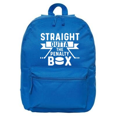 Funny Ice Hockey Player Straight Outta The Penalty Box Gift 16 in Basic Backpack