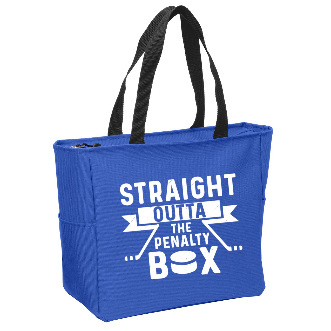 Funny Ice Hockey Player Straight Outta The Penalty Box Gift Zip Tote Bag
