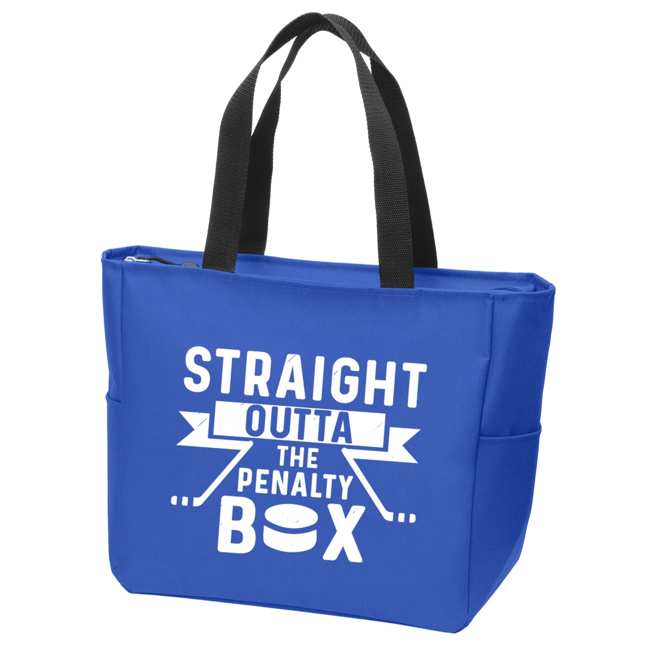 Funny Ice Hockey Player Straight Outta The Penalty Box Gift Zip Tote Bag
