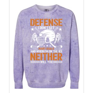 Funny Ice Hockey Defense Player Gift Sport Game Player Gift Colorblast Crewneck Sweatshirt