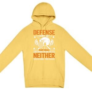 Funny Ice Hockey Defense Player Gift Sport Game Player Gift Premium Pullover Hoodie