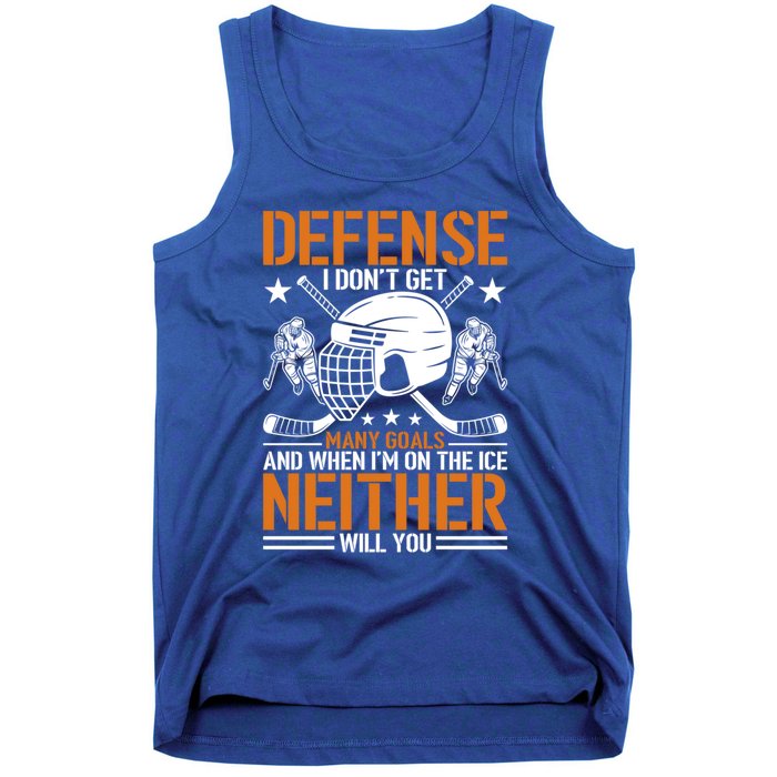 Funny Ice Hockey Defense Player Gift Sport Game Player Gift Tank Top