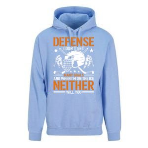 Funny Ice Hockey Defense Player Gift Sport Game Player Gift Unisex Surf Hoodie